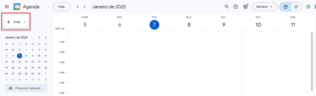 Google Agenda - Criar evento