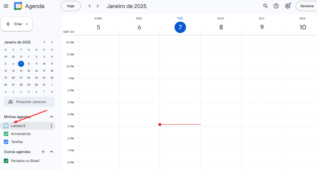 Google Agenda - desligar agenda compartilhada